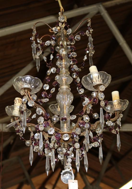 Amethyst & crystal chandelier